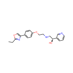 CCc1nc(-c2ccc(OCCNC[C@H](O)c3cccnc3)cc2)co1 ZINC000028959064