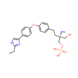 CCc1nc(-c2ccc(Oc3ccc(CC[C@@](N)(CO)COP(=O)(O)O)cc3)cc2)c[nH]1 ZINC000103301147