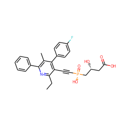 CCc1nc(-c2ccccc2)c(C)c(-c2ccc(F)cc2)c1C#C[P@](=O)(O)C[C@H](O)CC(=O)O ZINC000026671375