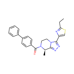 CCc1nc(-c2nnc3n2CCN(C(=O)c2ccc(-c4ccccc4)cc2)[C@@H]3C)cs1 ZINC000142943470