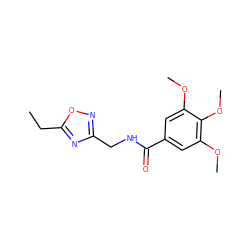 CCc1nc(CNC(=O)c2cc(OC)c(OC)c(OC)c2)no1 ZINC000000528950