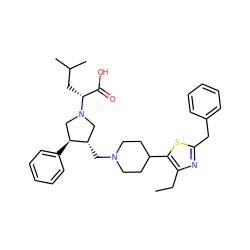 CCc1nc(Cc2ccccc2)sc1C1CCN(C[C@H]2CN([C@H](CC(C)C)C(=O)O)C[C@@H]2c2ccccc2)CC1 ZINC000049867726