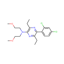 CCc1nc(N(CCOC)CCOC)c(CC)nc1-c1ccc(Cl)cc1Cl ZINC000072177289