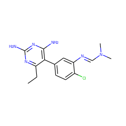 CCc1nc(N)nc(N)c1-c1ccc(Cl)c(/N=C/N(C)C)c1 ZINC000018102337