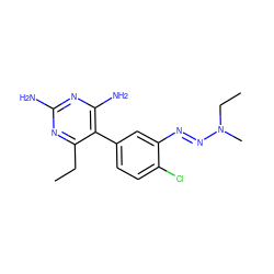 CCc1nc(N)nc(N)c1-c1ccc(Cl)c(/N=N/N(C)CC)c1 ZINC000018098601