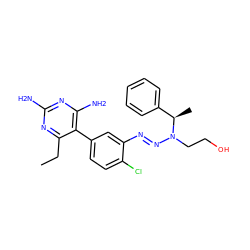 CCc1nc(N)nc(N)c1-c1ccc(Cl)c(/N=N/N(CCO)[C@H](C)c2ccccc2)c1 ZINC000013863527