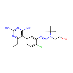 CCc1nc(N)nc(N)c1-c1ccc(Cl)c(/N=N/N(CCO)C(C)(C)C)c1 ZINC000013762641