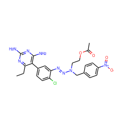 CCc1nc(N)nc(N)c1-c1ccc(Cl)c(/N=N/N(CCOC(C)=O)Cc2ccc([N+](=O)[O-])cc2)c1 ZINC000013863515