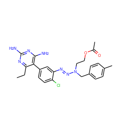 CCc1nc(N)nc(N)c1-c1ccc(Cl)c(/N=N/N(CCOC(C)=O)Cc2ccc(C)cc2)c1 ZINC000013863511