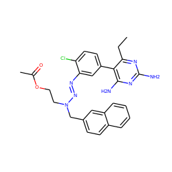 CCc1nc(N)nc(N)c1-c1ccc(Cl)c(/N=N/N(CCOC(C)=O)Cc2ccc3ccccc3c2)c1 ZINC000013863519