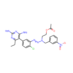 CCc1nc(N)nc(N)c1-c1ccc(Cl)c(/N=N/N(CCOC(C)=O)Cc2cccc([N+](=O)[O-])c2)c1 ZINC000013863513