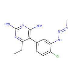 CCc1nc(N)nc(N)c1-c1ccc(Cl)c(N/N=N/C)c1 ZINC000001574818