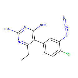 CCc1nc(N)nc(N)c1-c1ccc(Cl)c(N=[N+]=[N-])c1 ZINC000013762607