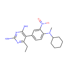 CCc1nc(N)nc(N)c1-c1ccc(N(C)C2CCCCC2)c([N+](=O)[O-])c1 ZINC000005479327