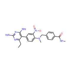 CCc1nc(N)nc(N)c1-c1ccc(N(C)Cc2ccc(C(=O)NC)cc2)c([N+](=O)[O-])c1 ZINC000003807236