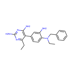 CCc1nc(N)nc(N)c1-c1ccc(N(CC)Cc2ccccc2)c(N)c1 ZINC000026499384