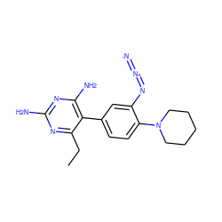 CCc1nc(N)nc(N)c1-c1ccc(N2CCCCC2)c(N=[N+]=[N-])c1 ZINC000026494001