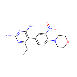 CCc1nc(N)nc(N)c1-c1ccc(N2CCOCC2)c([N+](=O)[O-])c1 ZINC000026494858