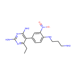 CCc1nc(N)nc(N)c1-c1ccc(NCCCN)c([N+](=O)[O-])c1 ZINC000026501191