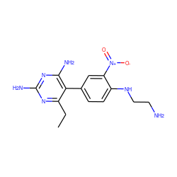 CCc1nc(N)nc(N)c1-c1ccc(NCCN)c([N+](=O)[O-])c1 ZINC000026501194