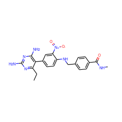 CCc1nc(N)nc(N)c1-c1ccc(NCc2ccc(C(=O)NC)cc2)c([N+](=O)[O-])c1 ZINC000013765357