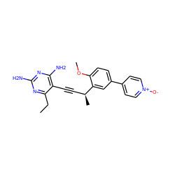 CCc1nc(N)nc(N)c1C#C[C@H](C)c1cc(-c2cc[n+]([O-])cc2)ccc1OC ZINC000299853532