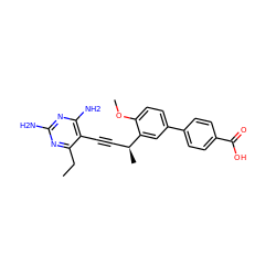 CCc1nc(N)nc(N)c1C#C[C@H](C)c1cc(-c2ccc(C(=O)O)cc2)ccc1OC ZINC000653816273