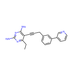 CCc1nc(N)nc(N)c1C#CCc1cccc(-c2cccnc2)c1 ZINC000169707627