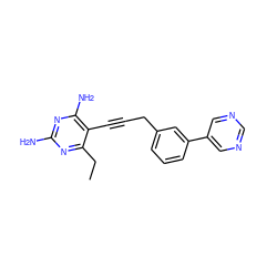 CCc1nc(N)nc(N)c1C#CCc1cccc(-c2cncnc2)c1 ZINC000095921196