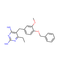 CCc1nc(N)nc(N)c1Cc1ccc(OCc2ccccc2)c(OC)c1 ZINC000013532934