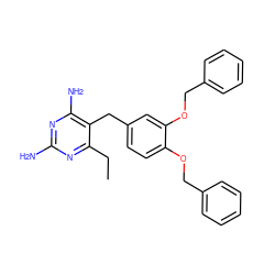 CCc1nc(N)nc(N)c1Cc1ccc(OCc2ccccc2)c(OCc2ccccc2)c1 ZINC000013472737