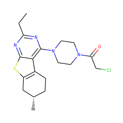 CCc1nc(N2CCN(C(=O)CCl)CC2)c2c3c(sc2n1)C[C@@H](C)CC3 ZINC000001377064