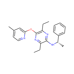 CCc1nc(Oc2cc(C)ccn2)c(CC)nc1N[C@@H](C)c1ccccc1 ZINC000028956230