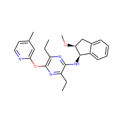 CCc1nc(Oc2cc(C)ccn2)c(CC)nc1N[C@@H]1c2ccccc2C[C@@H]1OC ZINC000028956419