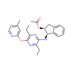 CCc1nc(Oc2cc(C)ccn2)c(CC)nc1N[C@@H]1c2ccccc2C[C@@H]1OC(C)=O ZINC000028956399