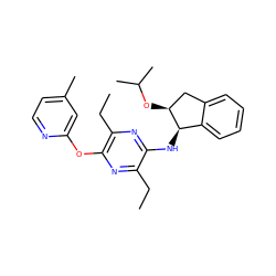 CCc1nc(Oc2cc(C)ccn2)c(CC)nc1N[C@@H]1c2ccccc2C[C@@H]1OC(C)C ZINC000028956417