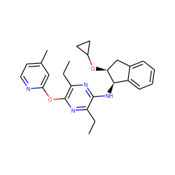 CCc1nc(Oc2cc(C)ccn2)c(CC)nc1N[C@@H]1c2ccccc2C[C@@H]1OC1CC1 ZINC000028956476