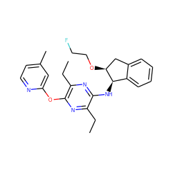 CCc1nc(Oc2cc(C)ccn2)c(CC)nc1N[C@@H]1c2ccccc2C[C@@H]1OCCF ZINC000028956381