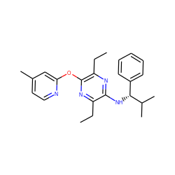 CCc1nc(Oc2cc(C)ccn2)c(CC)nc1N[C@H](c1ccccc1)C(C)C ZINC000028956251