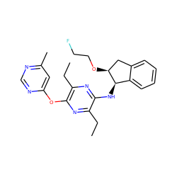 CCc1nc(Oc2cc(C)ncn2)c(CC)nc1N[C@@H]1c2ccccc2C[C@@H]1OCCF ZINC000028956490