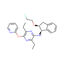 CCc1nc(Oc2ccccn2)c(CC)nc1N[C@@H]1c2ccccc2C[C@@H]1OCCF ZINC000028956396