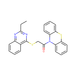 CCc1nc(SCC(=O)N2c3ccccc3Sc3ccccc32)c2ccccc2n1 ZINC000001332562