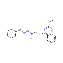 CCc1nc(SCC(=O)NNC(=O)C2CCCCC2)c2ccccc2n1 ZINC000001332542