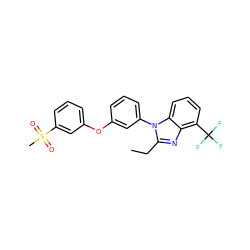 CCc1nc2c(C(F)(F)F)cccc2n1-c1cccc(Oc2cccc(S(C)(=O)=O)c2)c1 ZINC000045353225