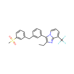 CCc1nc2c(C(F)(F)F)cccn2c1-c1cccc(Cc2cccc(S(C)(=O)=O)c2)c1 ZINC000045387779