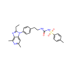 CCc1nc2c(C)nc(C)cc2n1-c1ccc(CCNC(=O)NS(=O)(=O)c2ccc(C)cc2)cc1 ZINC000038228051