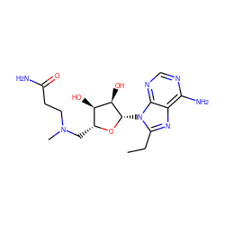 CCc1nc2c(N)ncnc2n1[C@@H]1O[C@H](CN(C)CCC(N)=O)[C@@H](O)[C@H]1O ZINC000040873723