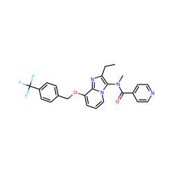 CCc1nc2c(OCc3ccc(C(F)(F)F)cc3)cccn2c1N(C)C(=O)c1ccncc1 ZINC000061926070