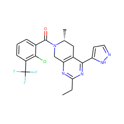 CCc1nc2c(c(-c3ccn[nH]3)n1)C[C@@H](C)N(C(=O)c1cccc(C(F)(F)F)c1Cl)C2 ZINC000219337694