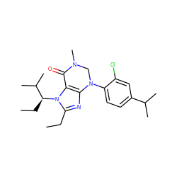 CCc1nc2c(n1[C@@H](CC)C(C)C)C(=O)N(C)CN2c1ccc(C(C)C)cc1Cl ZINC000013582848